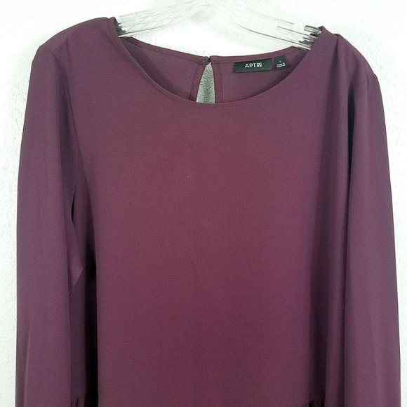Apt 9 Women's Plum Peplum Top Size Large - Picture 2 of 13